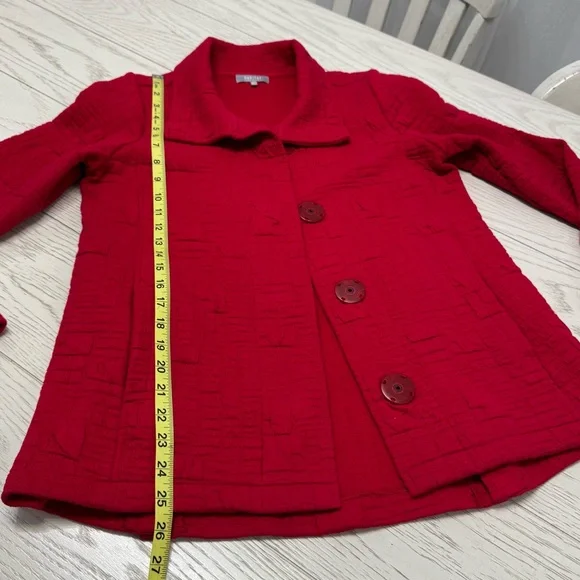 Habitat Women's Bold Red Pea Coat - Picture 4 of 7